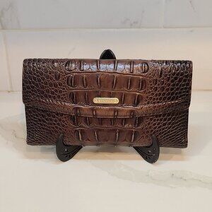 Brahmin Vintage trifold checkbook wallet in Cocoa Melbourne EUC